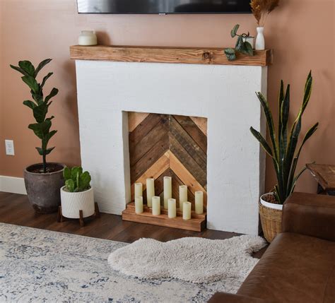 make your own faux fireplace